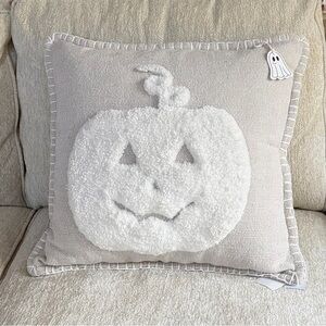 Cozy White Pumpkin Sherpa Decorative Pillow